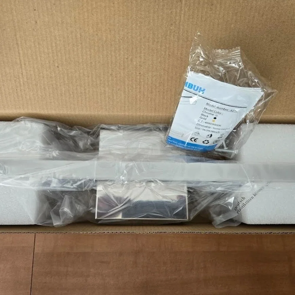 Combuh Modern Bathroom Light Fixtures Over Mirror, 16 Inch IP44 9W Chrome Vanity